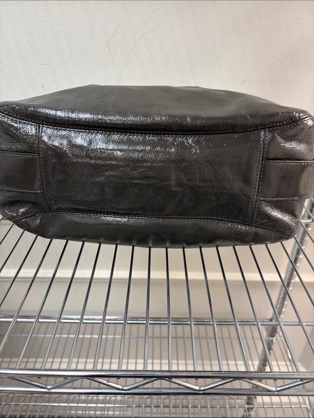COACH MAGGIE IN GRAPHITE GRAY PATENT LEATHER  #15734 - Picture 7 of 11